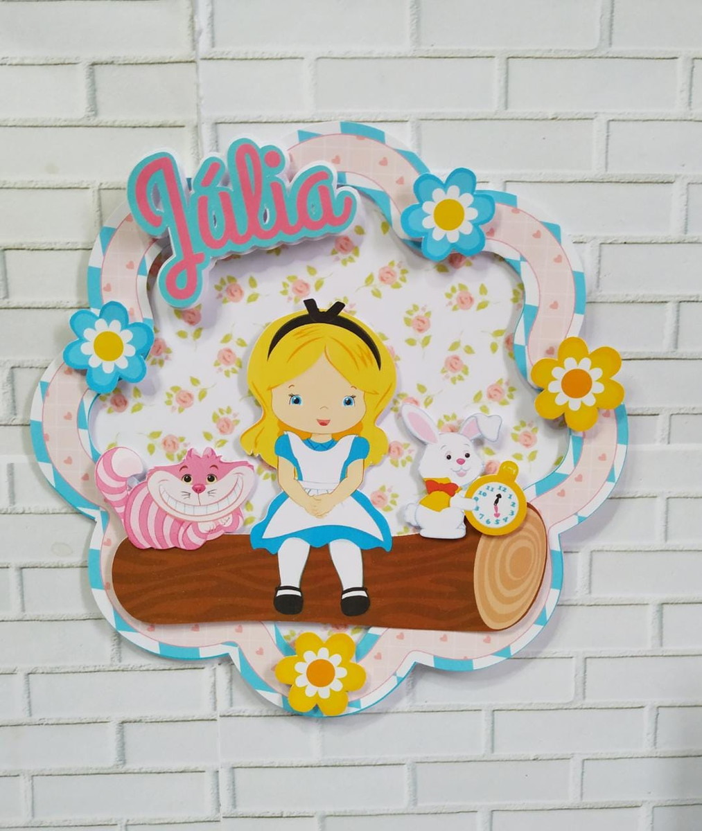 Topo de Bolo Alice no País das Maravilhas