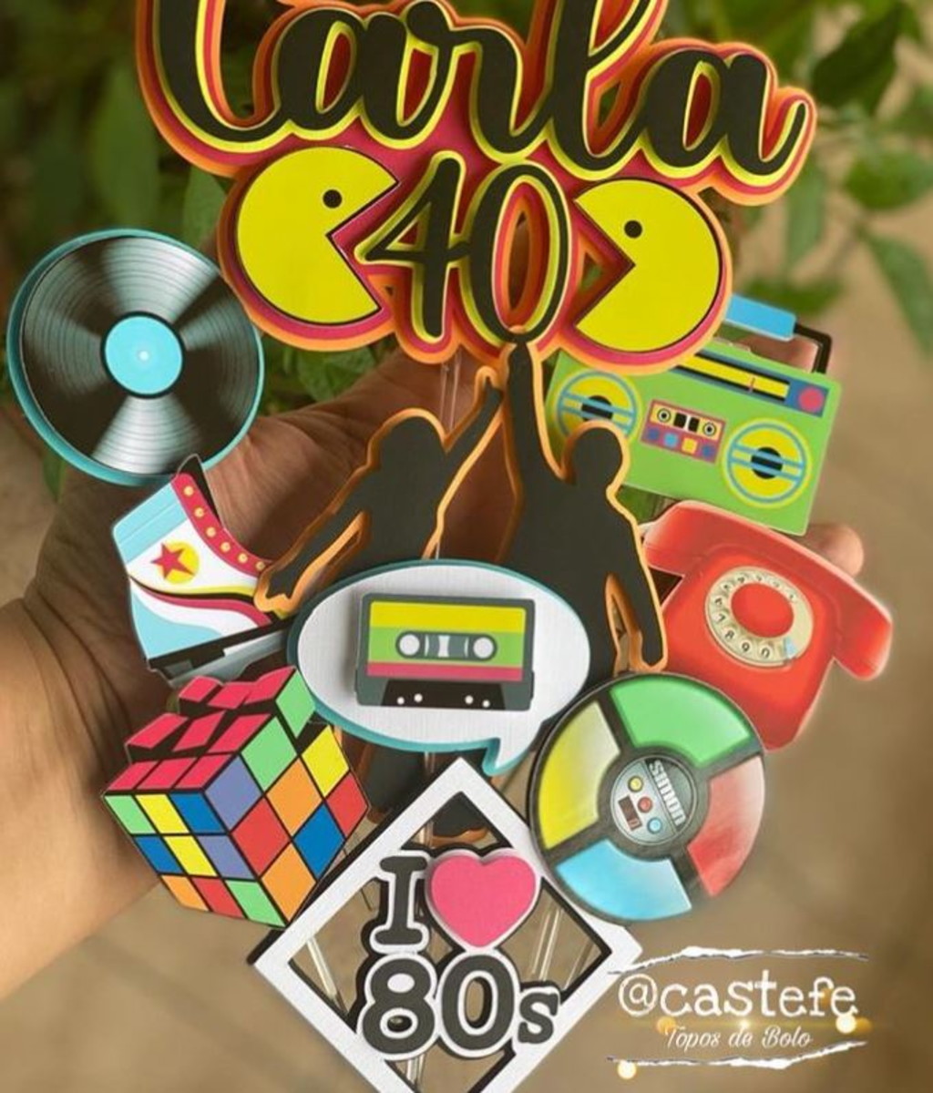 Topo de Bolo Anos 80