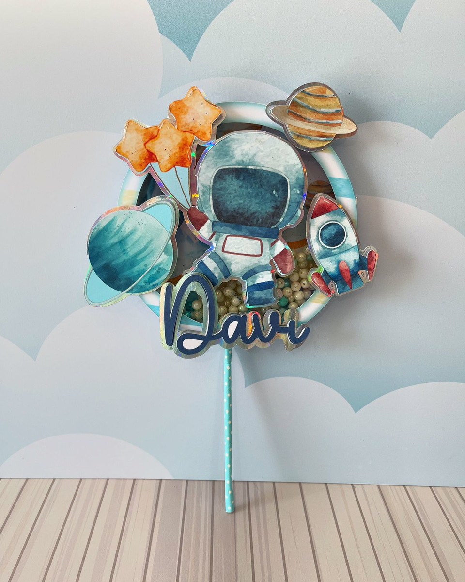 Topo de Bolo Astronauta