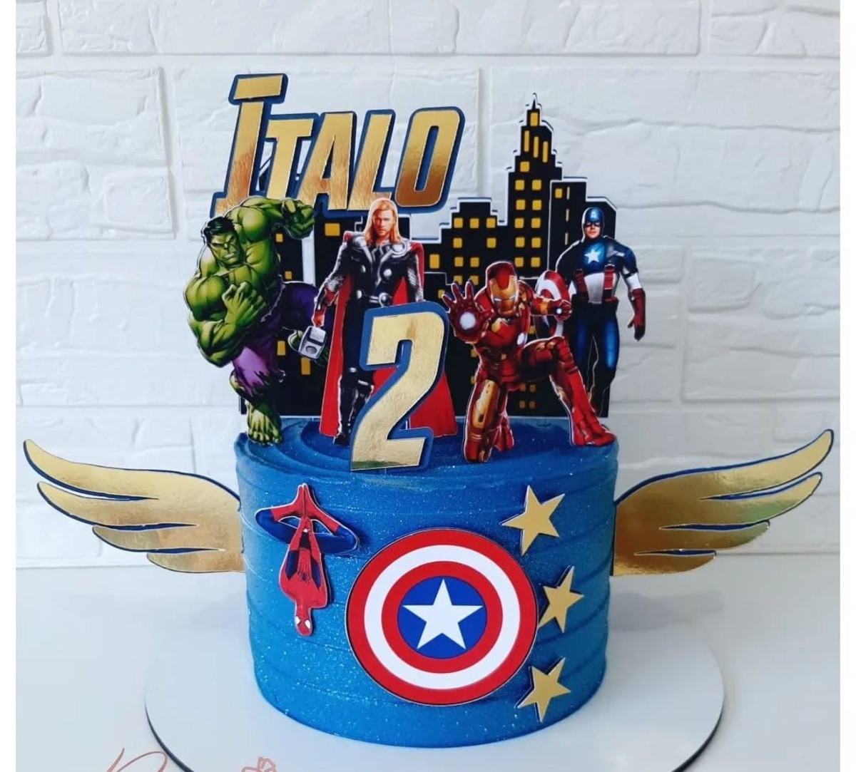 Topo de Bolo Avengers