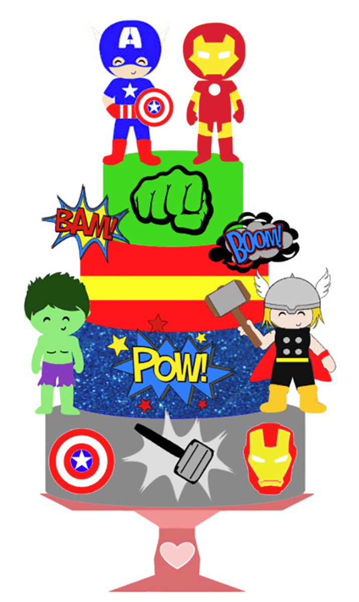 Topo De Bolo Avengers