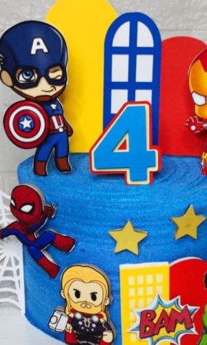 Topo de Bolo Avengers