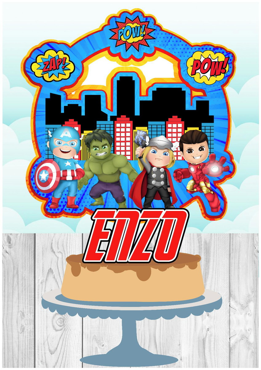 Topo De Bolo Avengers