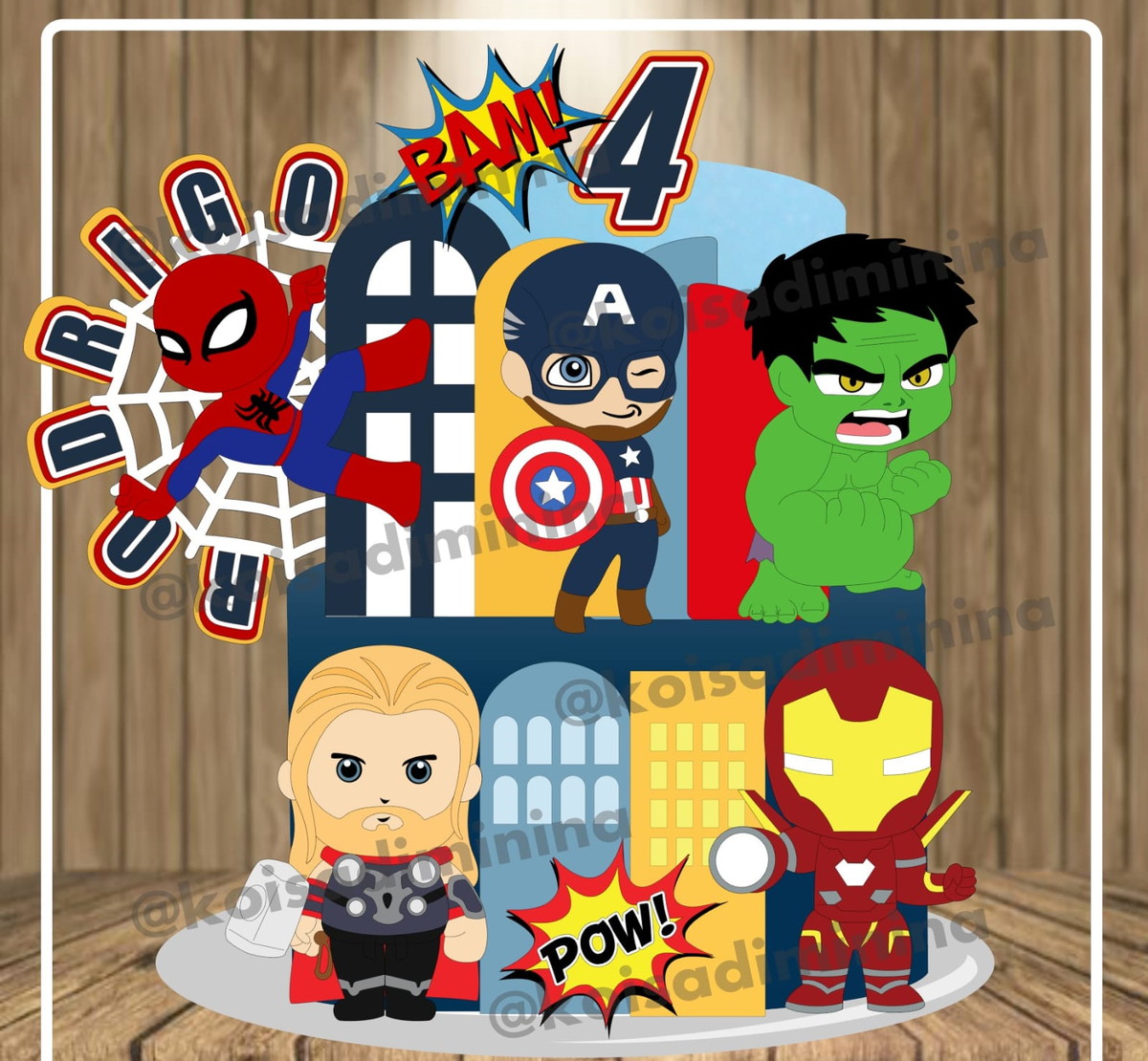 Topo De Bolo Avengers