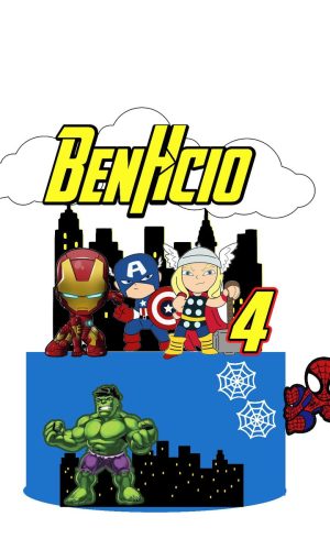 Topo de Bolo Avengers