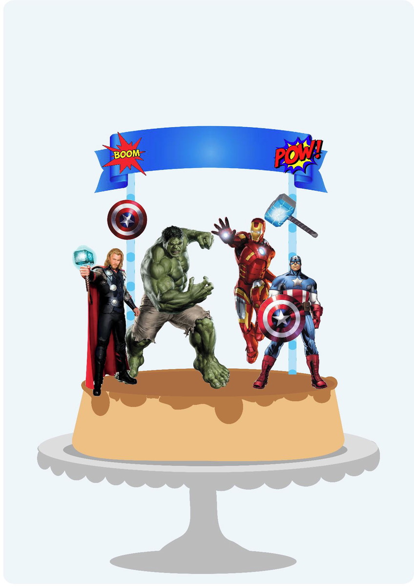 Topo De Bolo Avengers