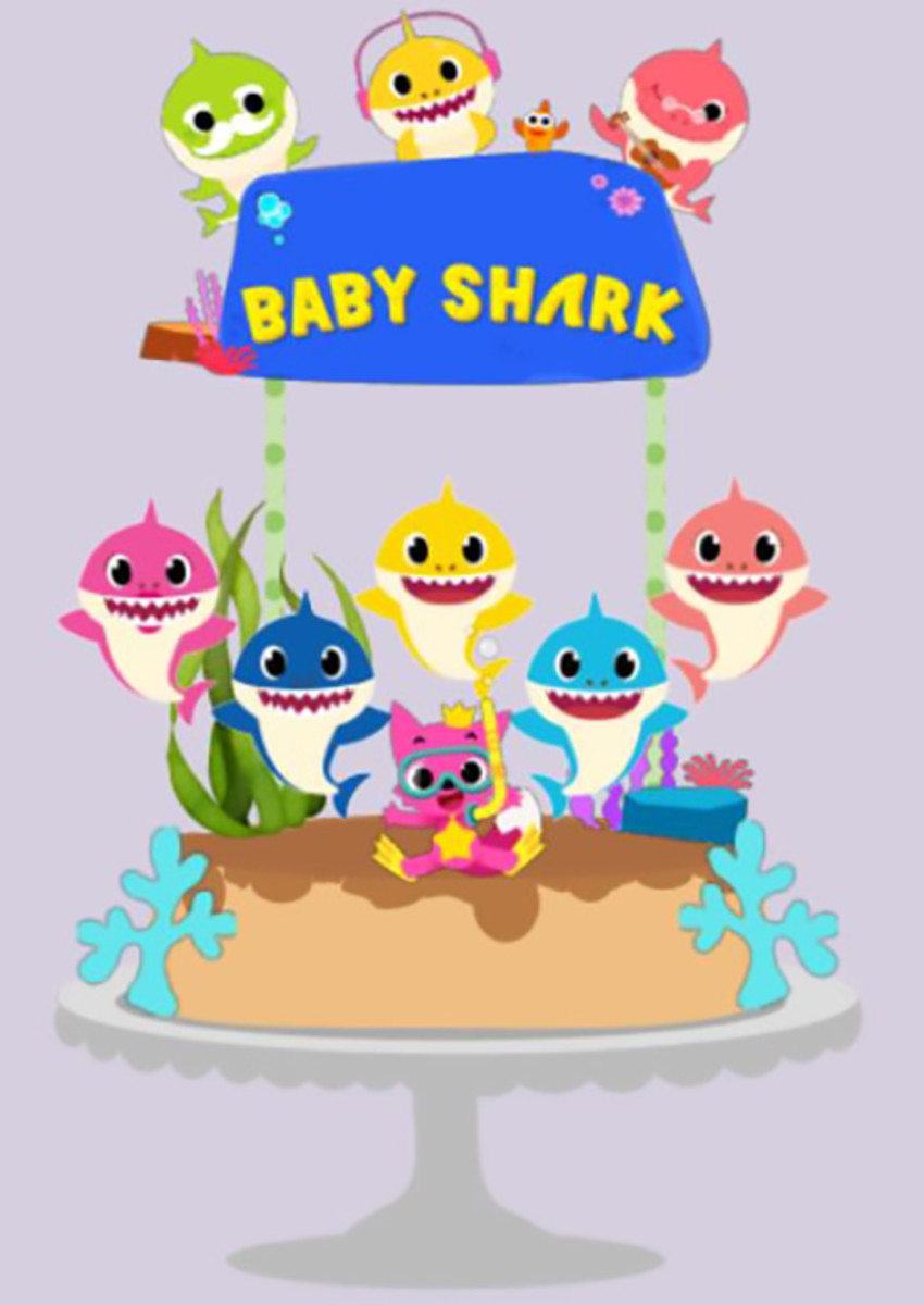 Topo de Bolo Baby Shark