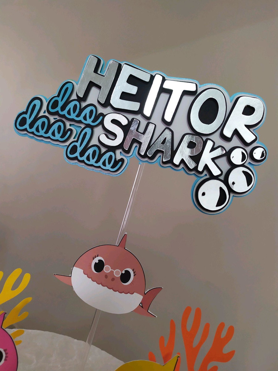 Topo de Bolo Baby Shark - Imagem 2