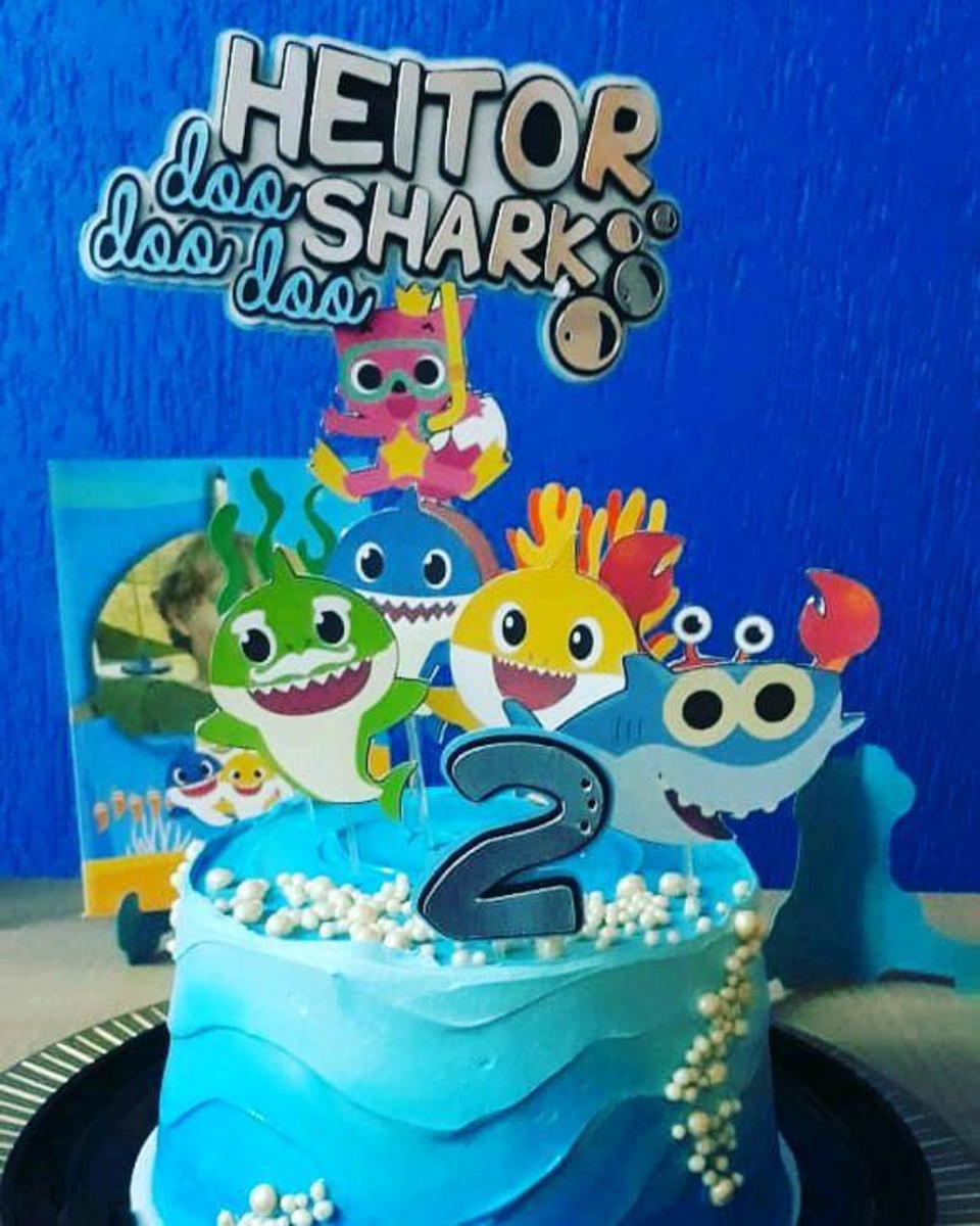 Topo de Bolo Baby Shark - Imagem 4
