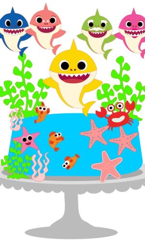 Topo de Bolo Baby Shark