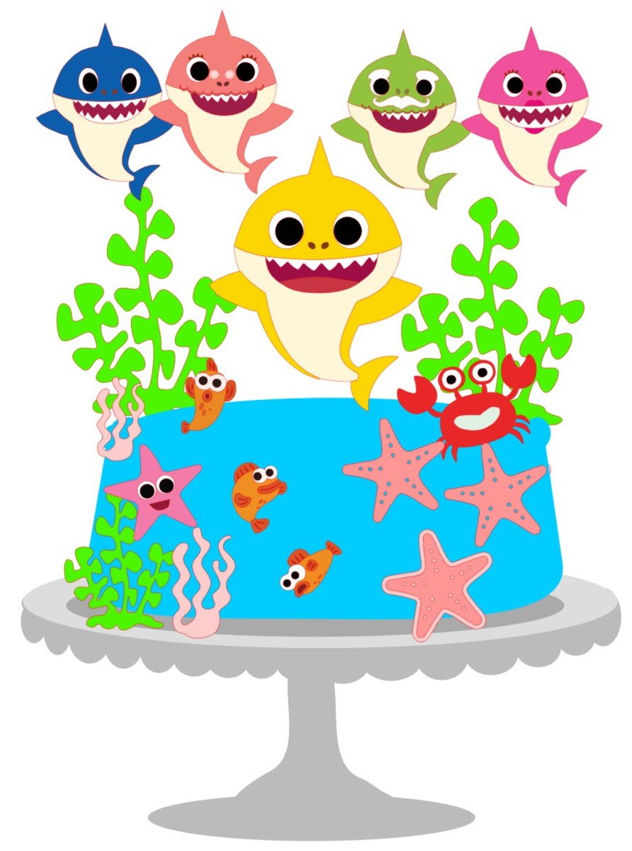 Topo de Bolo Baby Shark