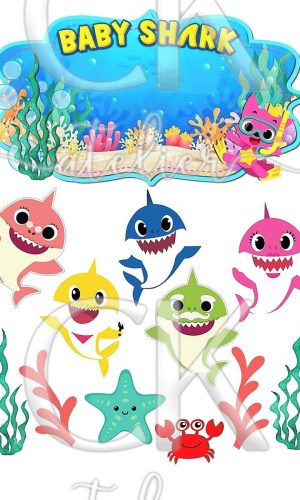 Topo de Bolo Baby Shark