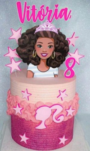 Topo de Bolo Barbie Negra
