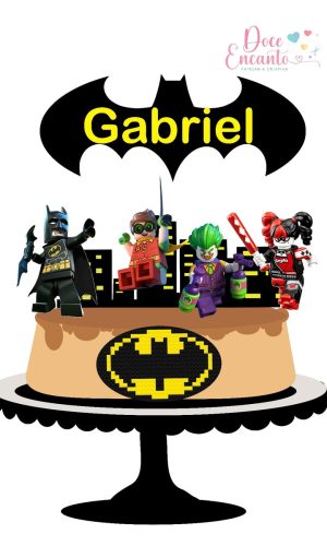 Topo de Bolo Batman Lego