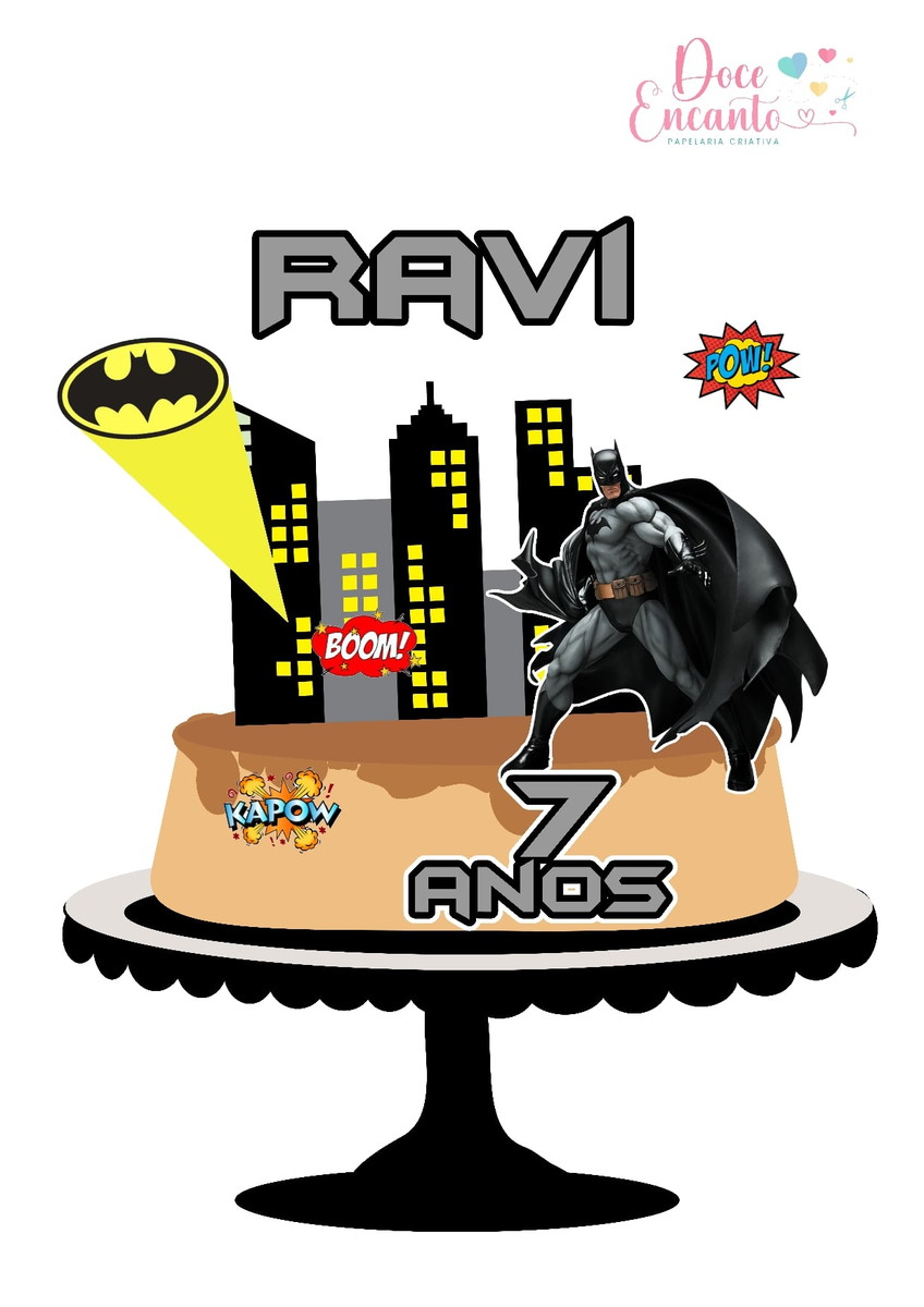 Topo de Bolo Batman