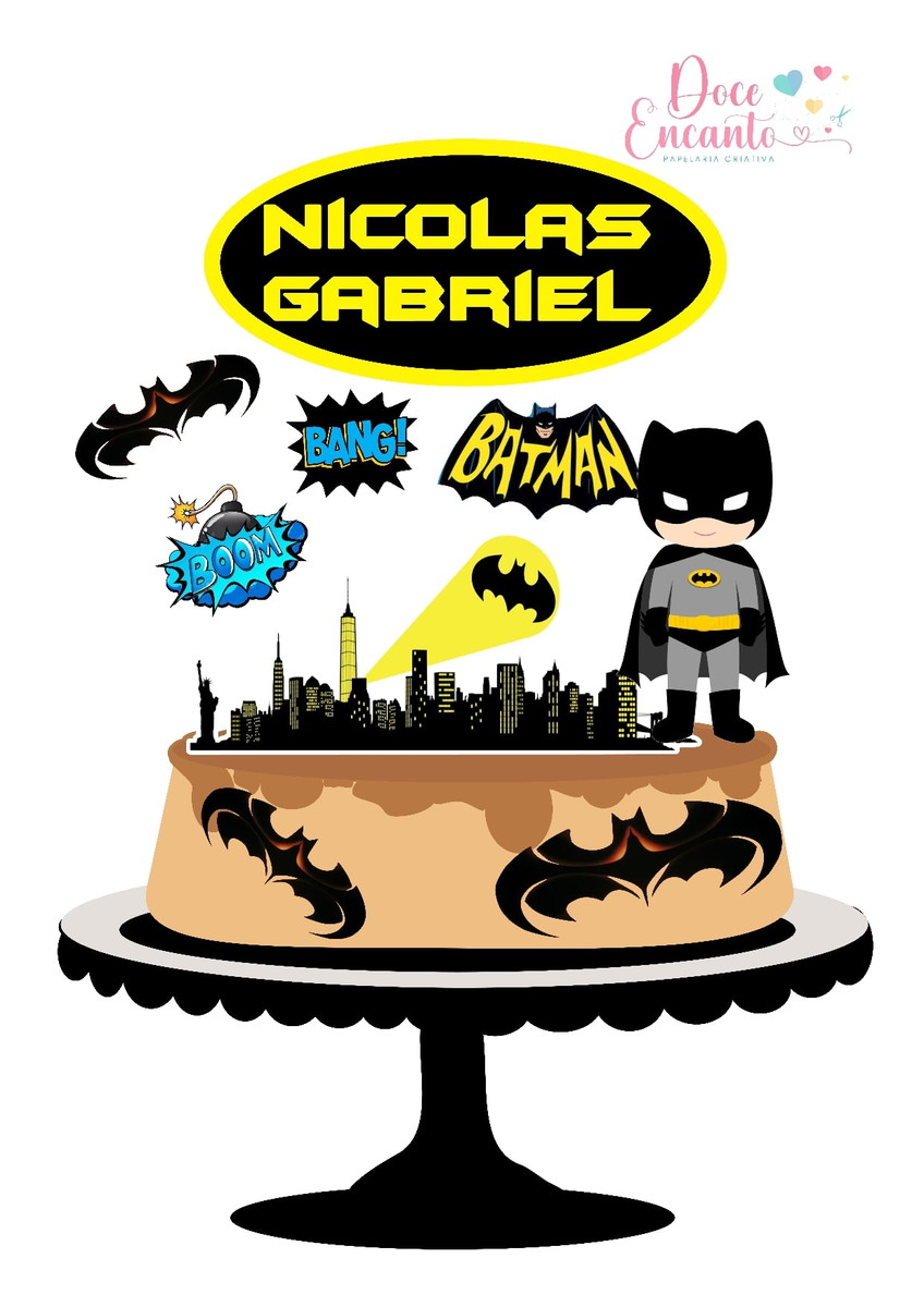 Topo de Bolo Batman
