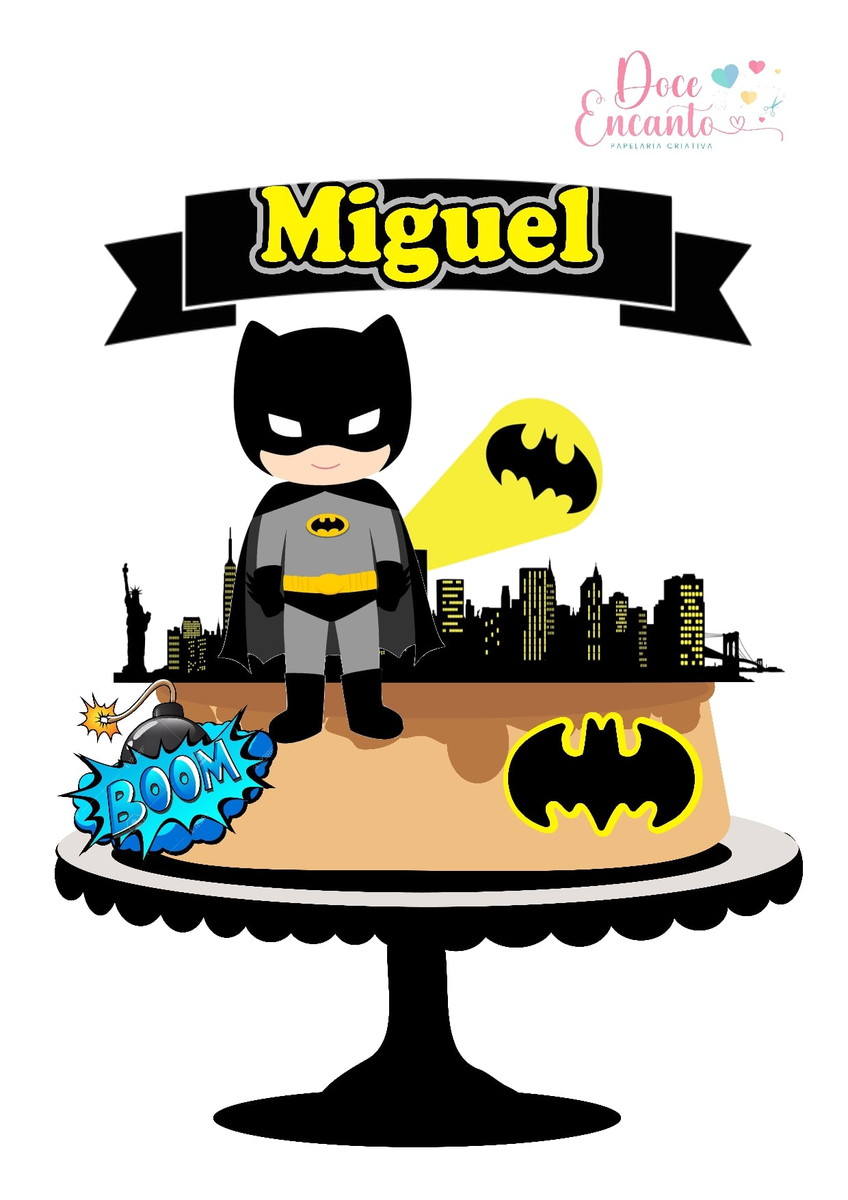 Topo de Bolo Batman