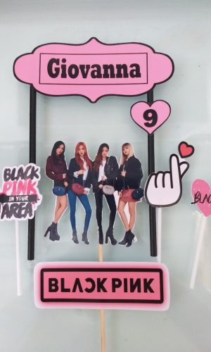 Topo de Bolo Black Pink
