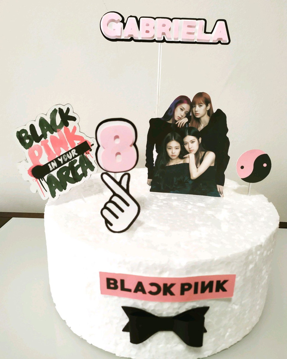 Topo de Bolo Black Pink