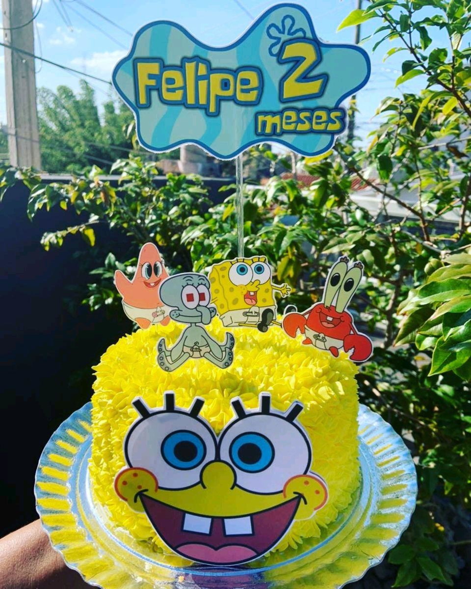 Topo de Bolo Bob esponja