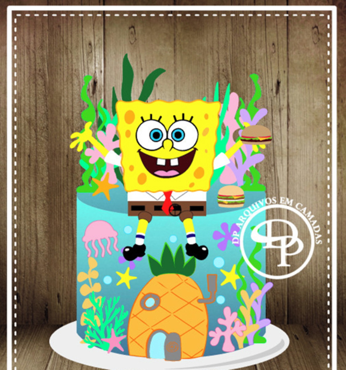Topo De Bolo Bob Esponja