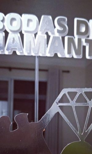 Topo de Bolo Bodas de Diamante