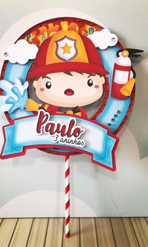 Topo de Bolo Bombeiro