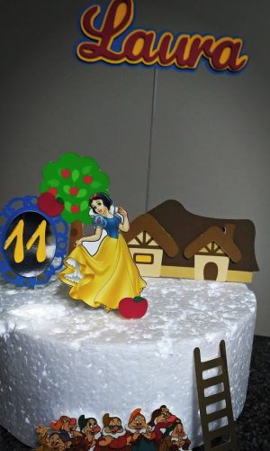 Topo de Bolo Branca de Neve