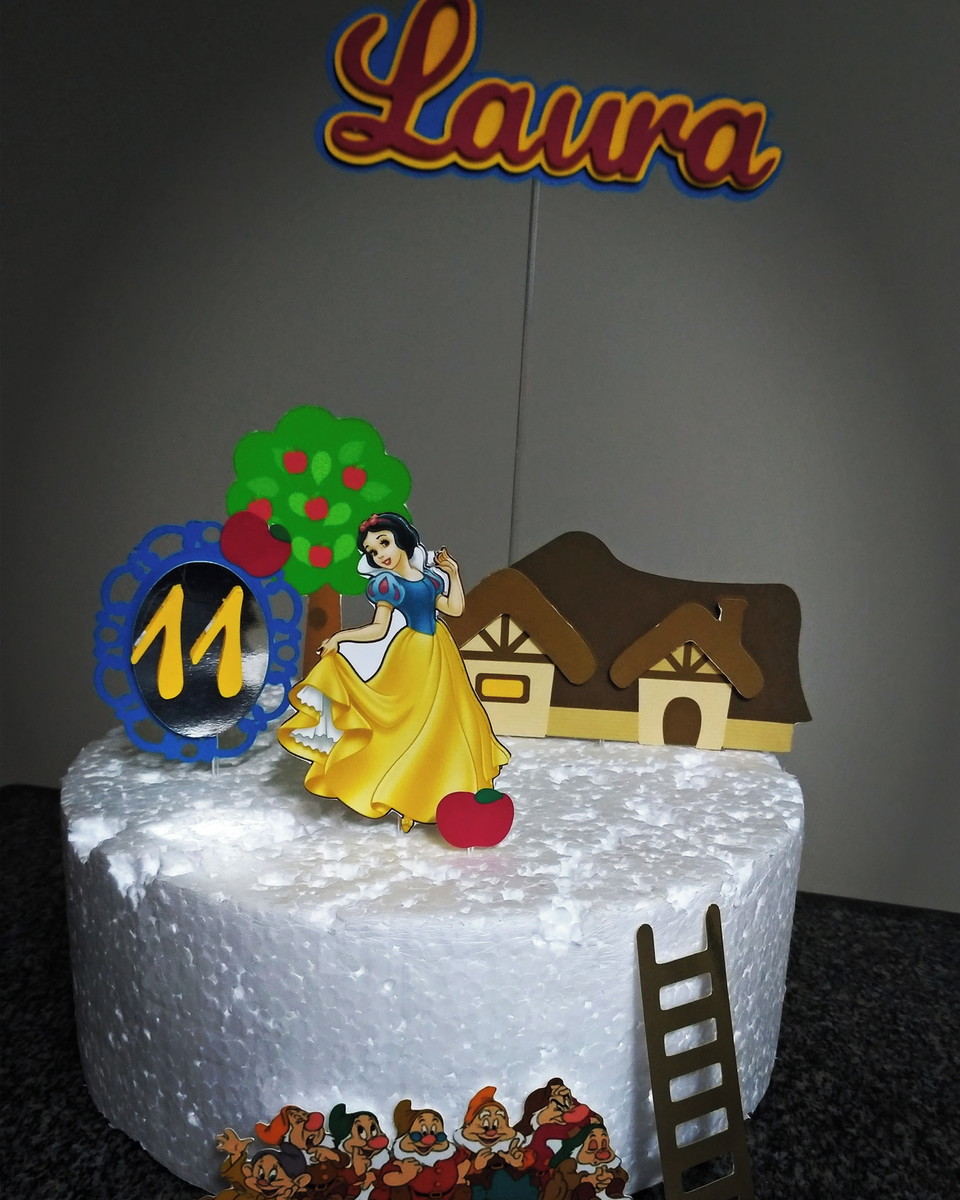 Topo de Bolo Branca de Neve