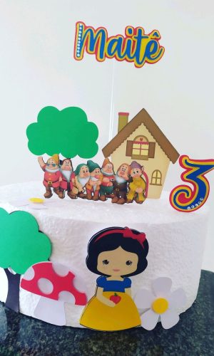 Topo de Bolo Branca de Neve