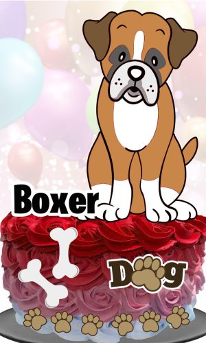 Topo de Bolo Cachorrinho (Boxer)