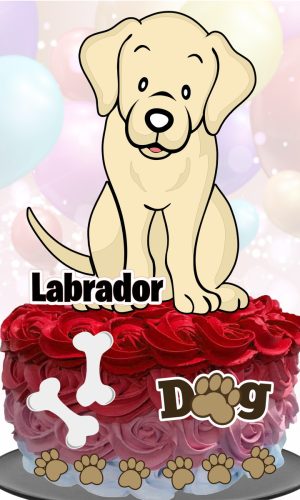 Topo de Bolo Cachorrinho (Labrador)