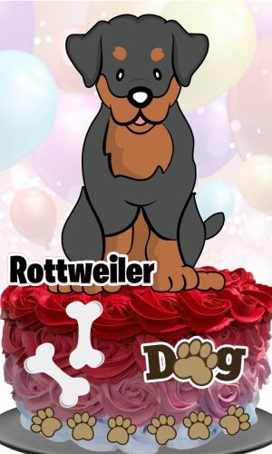 Topo de Bolo Cachorrinho (Rottweiller)