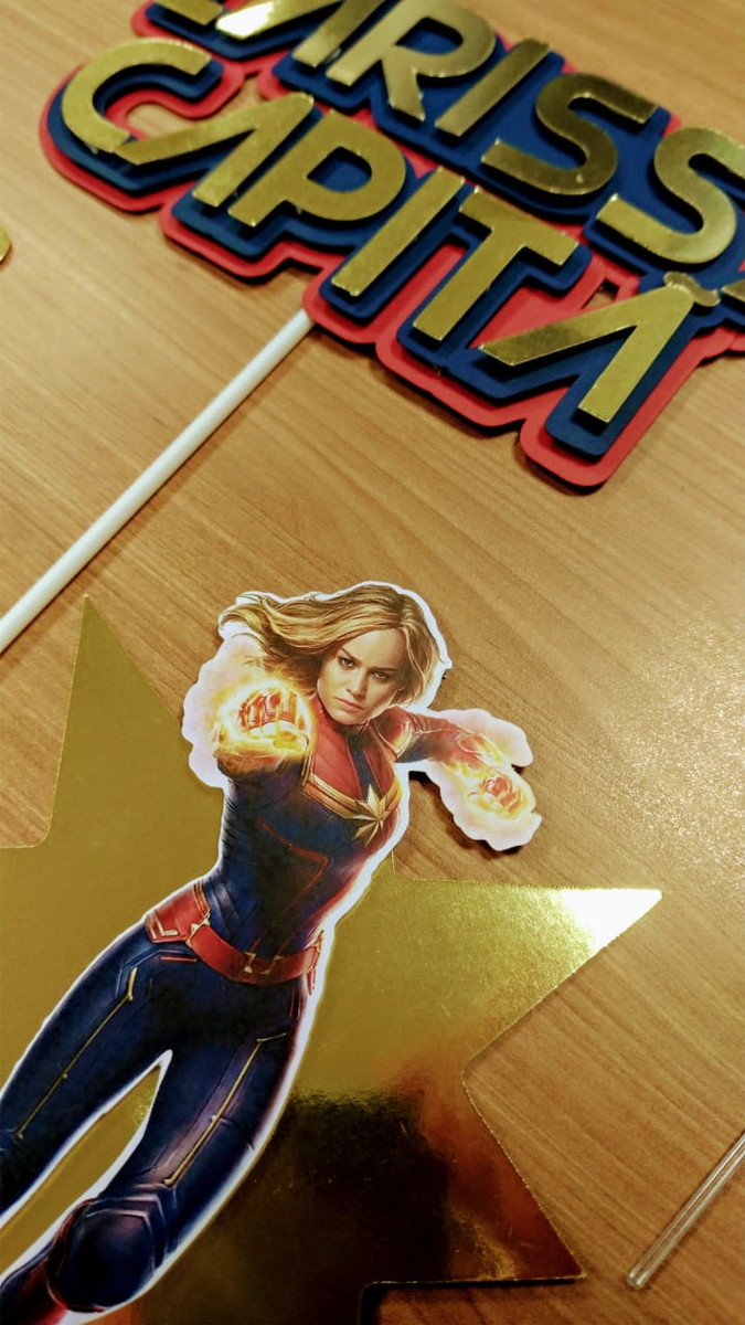 Topo de Bolo Capitã Marvel - Imagem 4