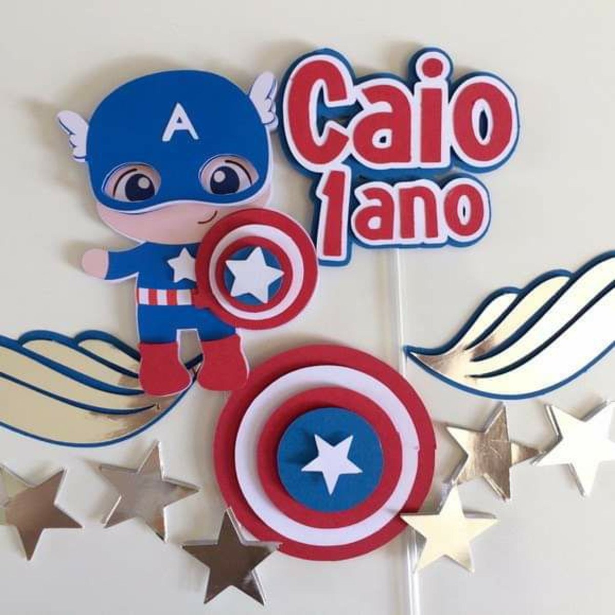 Topo de Bolo Capitão América