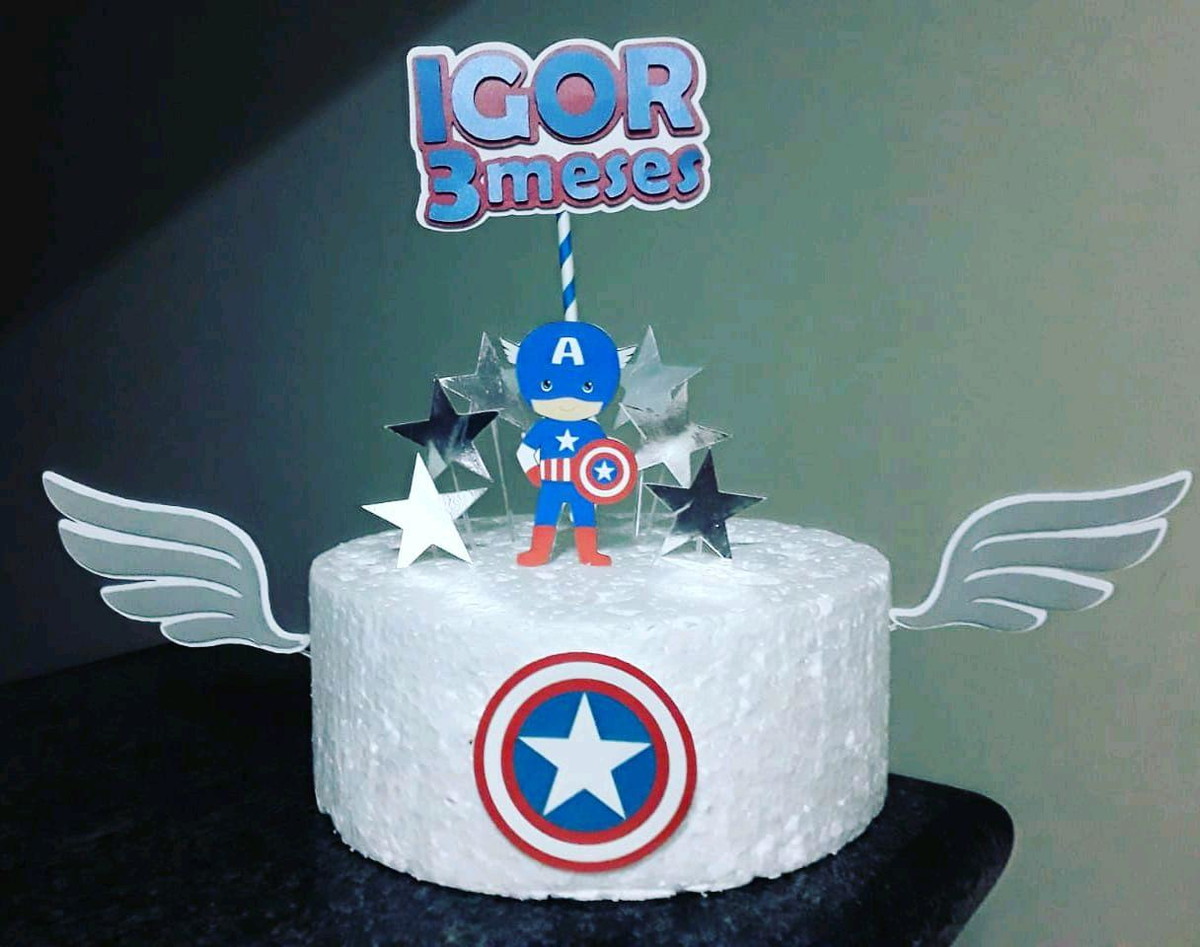 Topo de Bolo Capitão América