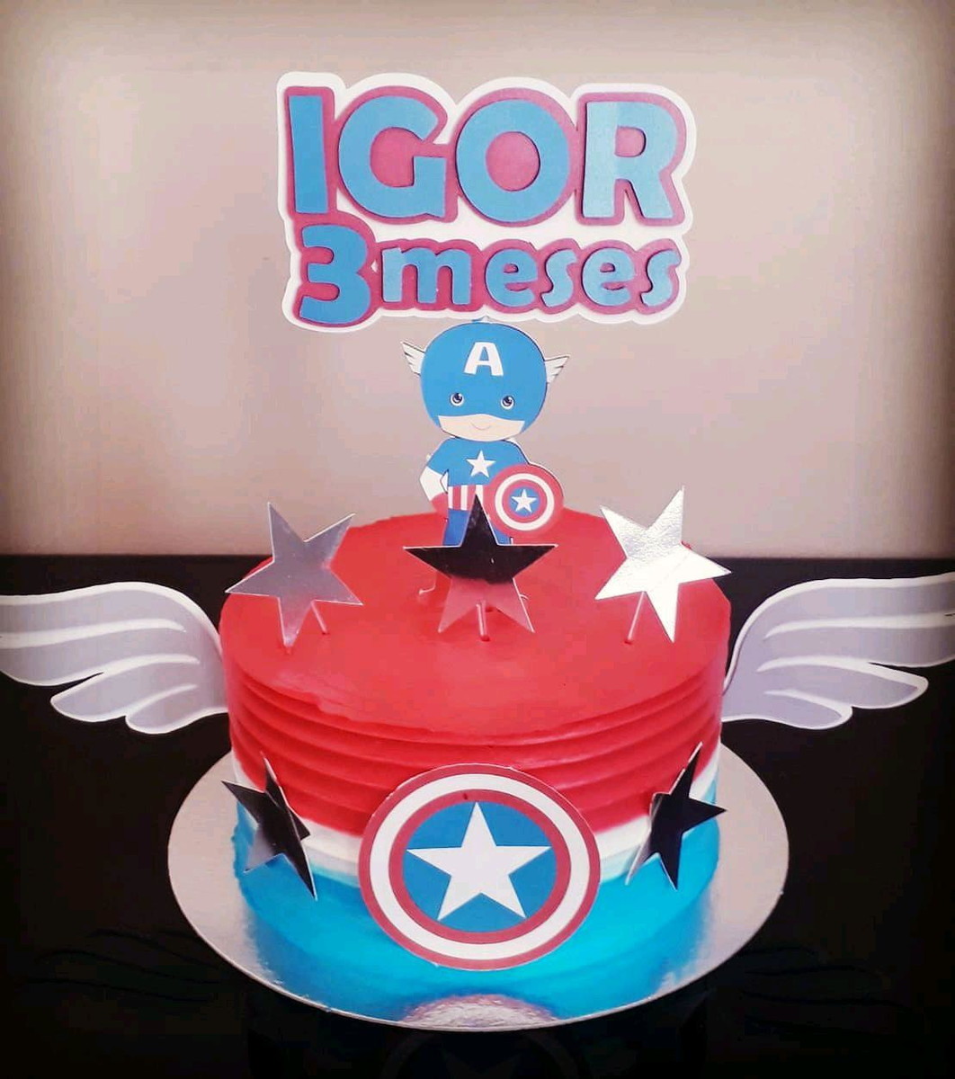 Topo de Bolo Capitão América - Imagem 2