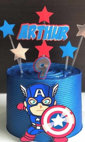 Topo de Bolo Capitão América