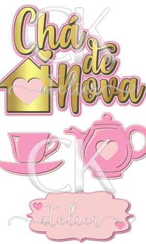 Topo de Bolo Chá de casa nova