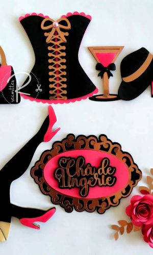Topo de Bolo Chá de Lingerie