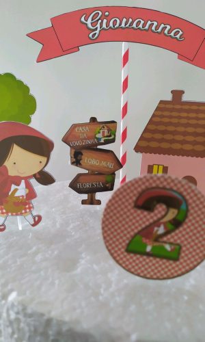 Topo de Bolo Chapeuzinho vermelho