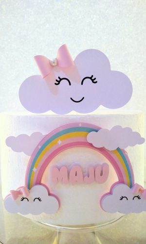 Topo de Bolo Chuva de Amor