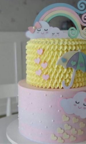 Topo de Bolo Chuva de Amor