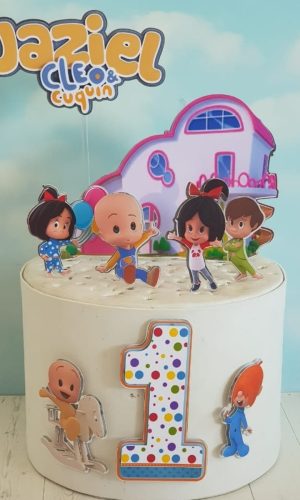 Topo de Bolo Cleo e Cuquin