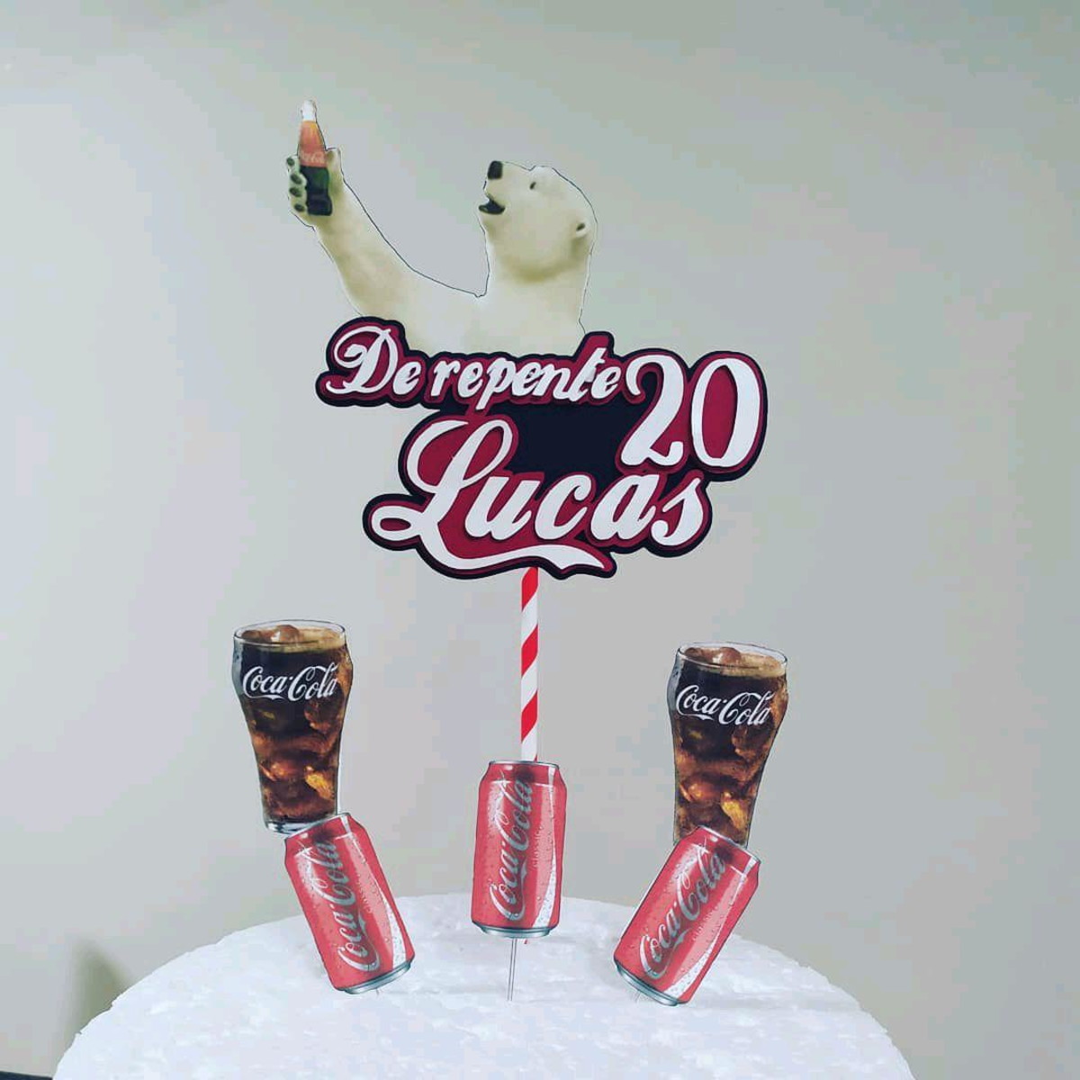 Topo de Bolo Coca cola