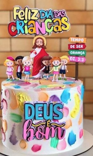 Topo de Bolo Deus É Bom