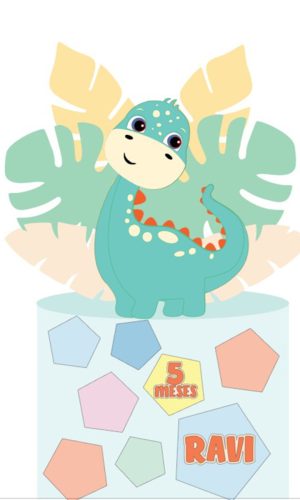 Topo de Bolo Dino Cute