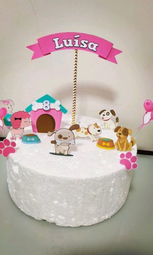 Topo de Bolo Dogs Cute