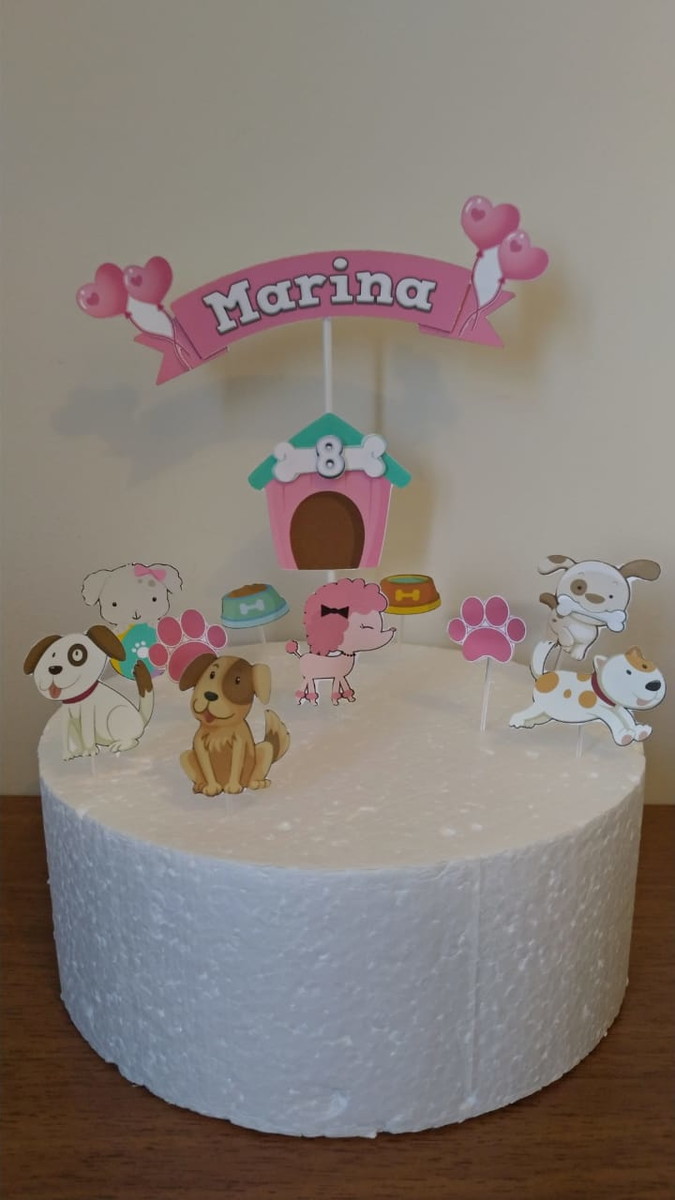 Topo de Bolo Dogs Cute - Imagem 3