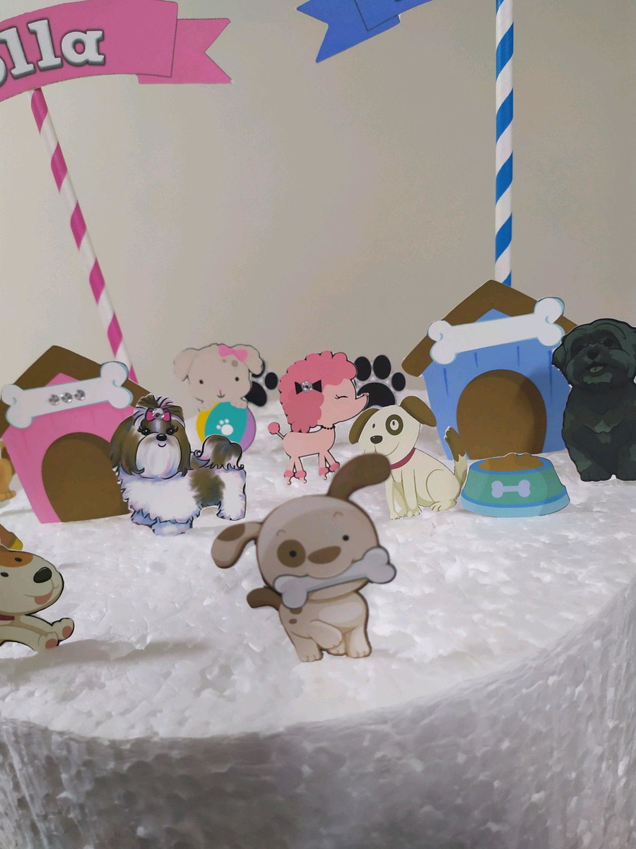 Topo de Bolo Dogs Cute - Imagem 3